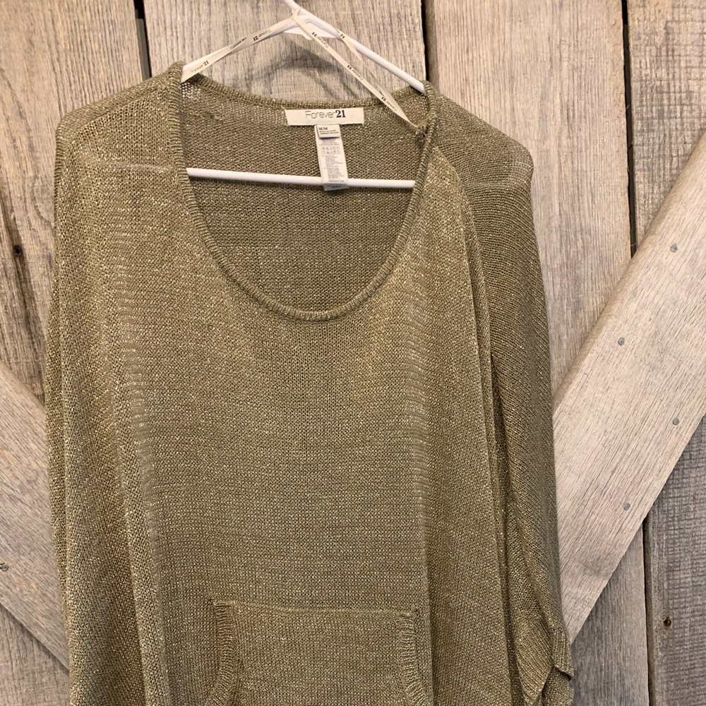 Gold sparkle poncho with pocket